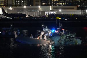 Midair Collision Over Washington, D.C.: Passenger Jet Crashes Into Potomac River After Impact with Military Helicopter