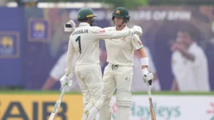 Usman Khawaja and Steve Smith’s centuries led Australia to a total of 330 for 2 on the first day of the Test match against Sri Lanka.